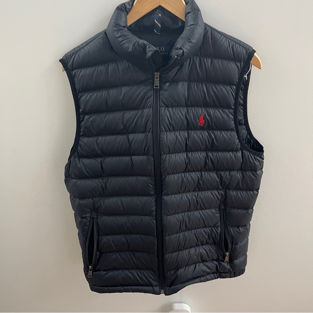 Mens Black Polo Vest Size Medium